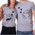 Kit Com 2 Camisetas Cinzas Namorados Casal Jogando Coração Ref 2104 - comprar online