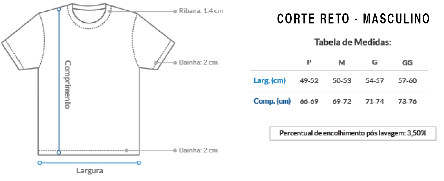 TABELA MEDIDAS CAMISA MASCULINA - HOUND STORE