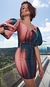Vestido Curto Ombro a Ombro e Cinto - Charry
