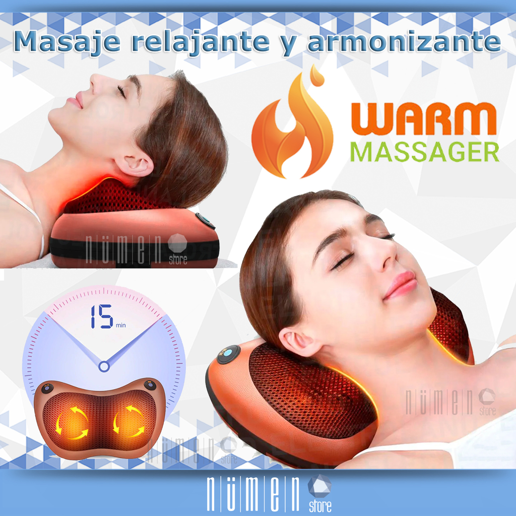 Masajeador Eléctrico Shiatsu Para Cuello Espalda Con Calor