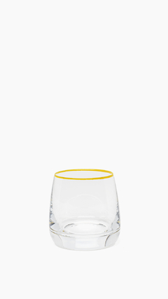 Set x12 Vaso Sari Cristal con Borde Amarillo