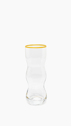 Set x6 Florero Cristal con Borde Amarillo - comprar online