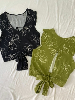 ART.690L CROP V LINO C/SPANDEX ESTAMPADO - comprar online
