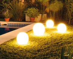Kit 6 Esferas Jardin 350 con Lampara Move On Blanco