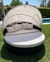 (SF) Sillón curvo de ratan para exterior con capota dixon de Outsunny / 160x90x45