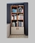 (JB) Dos bibliotecas madera petiribi con las puertas forradas en lino, 80 × 30× 180