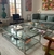 (SF) Dos mesas ratonas estructura de acero inoxidable y vidrios 3M / 140x70x48 c/u