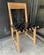 (SF) Dos sillas de madera con asiento de cuero trenzado / 40x38x46