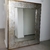 (FJ) Espejo marco de madera pintada con papel dorado y plateado /80 x 102