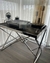 (JB) Mesa costado madera recuperada estructura acero inoxidable, lámpara de mesa, de Landmark / 70x50x55/ diámetro 25 ×45