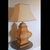 (JB) Dos lamparas de chapa con pantalla de seda / 22 × 15 × 74