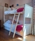 (JB) Cama cucheta madera maciza laqueada con cajonera, baranda y escalera / 203 × 94 × 187