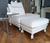(JB) Sillon con apoya pies y rueditas, tapizado en símil cuero con fundas aqua clean,de La Decoreria / 102 × 1 × 92/70 × 55 × 43