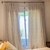 (DL) Dos paños de cortina tusor mezcla con lino tela Delevie color crudo jaspeado con gris / 210x260 H superficie cubre