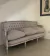 (SF) Sillón Antiguo tapizado en chenille de lino gris lavable / 166x60x47