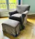 (JB) Sillon con apoyapies tapizado con funda de corderoy marrón / 72 × 70 × 76/50 × 34 × 27