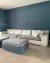 (SF) Sillón con apoya brazos con tapa de madera y dos Puff con fundas / 410x110x47/ 120x80x47 (c/puff) - comprar online