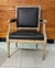 (JB) Dos sillones tapizados en cuero, respaldo pintado / 51 × 52 × 91