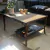(MG) Mesa ratona hierro y rafia / 90 x 70 x 45