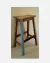 (LP) Banco alto de madera patinada de Landmark. / 45 x 25 x 77