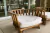 (MW) Juego de exterior madera maciza- camastro, mesa y dos gervasoni / camastro 2x84x43/60 mesa 120x120x50 gervasoni 95x70x36 - The Stock Muebles