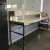 (MG) Escritorio laqueado con cajones y estructura cromada / 195 x 47 x 68/92