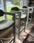 (MG) 4 banquetas tapizadas en lino washed green / 57 x 47 x 74/102