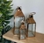 (TL) Set de 3 fanales de chapa y vidrio color cobre / 18x18x50/14x14x40 y 10x10x26