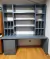 (JB) Biblioteca con escritorio madera laqueada / 2 × 61 × 235
