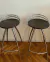 (SF) Cuatro banquetas cromadas con asiento de madera / 34x64