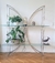 (JB) Biblioteca estructura cromada con estantes vidrio templado / 125 × 32 × 170