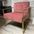 (TL) Par de sillones tapizados en pana celeste con estructura metálica. Nuevos / 68x86x80 (45H/A)