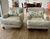 (LP) 2 sillones c/patas de madera, tapizados en bull sin almohadones floreados. / 78 x 84 x 77
