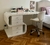 (MG) Escritorio importado laqueado blanco y silla / 150 x 70 x 77 - comprar online