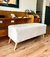(GL) Banqueta tapizada en pana color off white / 100 x 41 x 44