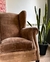 (GL) Sillón tapizado en pana color marrón / 167,5 x 70 x 78 en internet