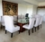 (JB) Diez sillas tapizadas en pana lavable, dos cabeceras / 50 × 51 × 104/ 66 × 60 × 115