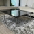 (TL) Mesa ratona con tapa de vidrio / 90x90x38