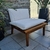 (FJ) Dos sillones de madera maciza de saligna y mesa de hierro y madera / sillones 75 x 72 x 35 / mesa 50 x 60 x 40 en internet