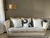 (MW) Sillon tapizado en chenille beige / 195x85x43
