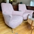 (TL) 2 sillones americanos tapizados en lino rosa / 73x60x44