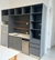 (JB) Mueble de cocina, madera laqueda, mesada silestone, con bacha y gritería / 265 × 60 × 245