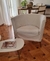 (JB) Sillon tapizado en lienzo con funda tusor off white / 85 × 70 × 45