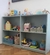 (ID) Mueble juguetero de MDF en color verde celadon / 146 x 30 x 91