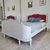 (FJ) Cama antigua pintada c/ colchón /215 x 150 x 35
