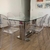 (SF) Mesa de comedor de Fontenla base cromada y tapa vidrio / 178x88x78