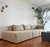 (JB) Sofa 3 módulos tapizado en lino beige con funda tusor blanca, de Casa Almacén, Nuevo / 310×110×70