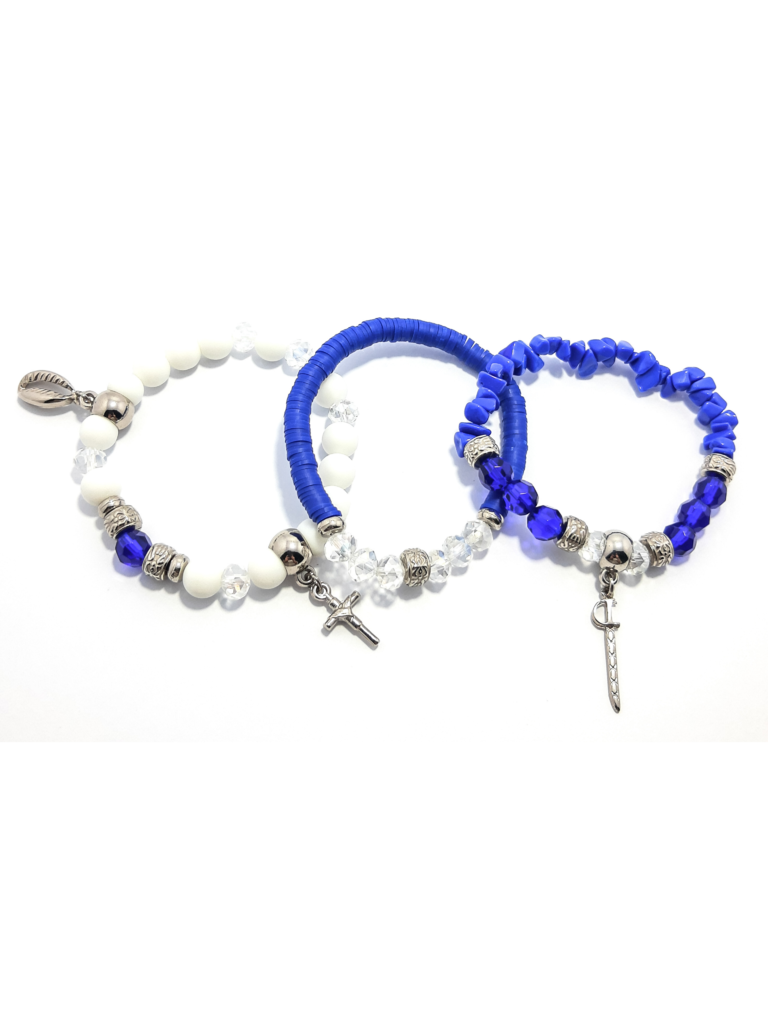 Pulseira Mix de Ogum com Pedra Lapis Lazuli