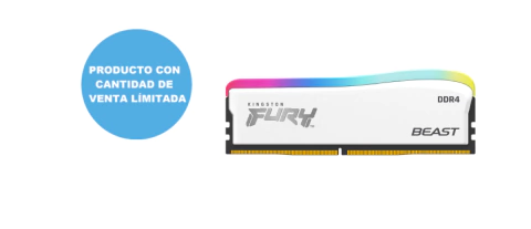 MEMORIA DDR4� 16GB 3600 KINGSTON HYPERX FURY WHITE RGB (0342) IN