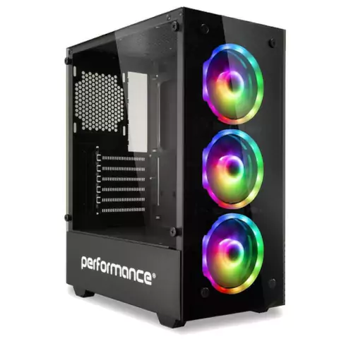 Gabinete GAMER PERFORMANCE 80-12 3 FANES RGB ATX VENTA UNITARIA